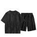 Summer New Plus Size Casual Clothing T-Shirt Short Sleeve Sports Men's Two-Piece Set_viptrois.com