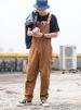 Man's clothing Men's denim overalls couple ripped loose straight jumpsuit wide leg overalls suspenders ins Daddy pants_viptrois.com