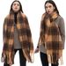 Unisex Shawl Autumnwinter circle shawl with thick coffee Maillard scarf_viptrois.com