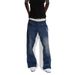 Streetwear Washed Denim Jeans For Men – Oversized Relaxed Fit With Patchwork & Color-Blocking | Vintage-Inspired Baggy Pants (S-XXXL)_viptrois.com