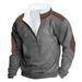 Spring And Autumn Long-Sleeve Half-Zip Printed Casual Fashion Trendy Jacket_viptrois.com