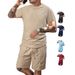 Men's Clothing Casual Loose Short Sleeved Shorts Sports Suit Polo Shirt_viptrois.com