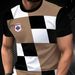 Men's Clothing Men's New Summer Ice Silk Short Sleeved T Shirt Versatile Trend Handsome Checkered Half Sleeved Breathable T Shirt Men's Short Sleeved_viptrois.com