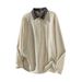 Men's Jacquard Textured Collar Polo Sweatshirt – Loose Fit Knit Pullover With -Style Collar Design_viptrois.com