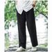 Men Summer Thin Breathable New Style Mile-Age An Young Cotton Linen Wie-Leg Casual Long Pants Plus Size Treny_viptrois.com