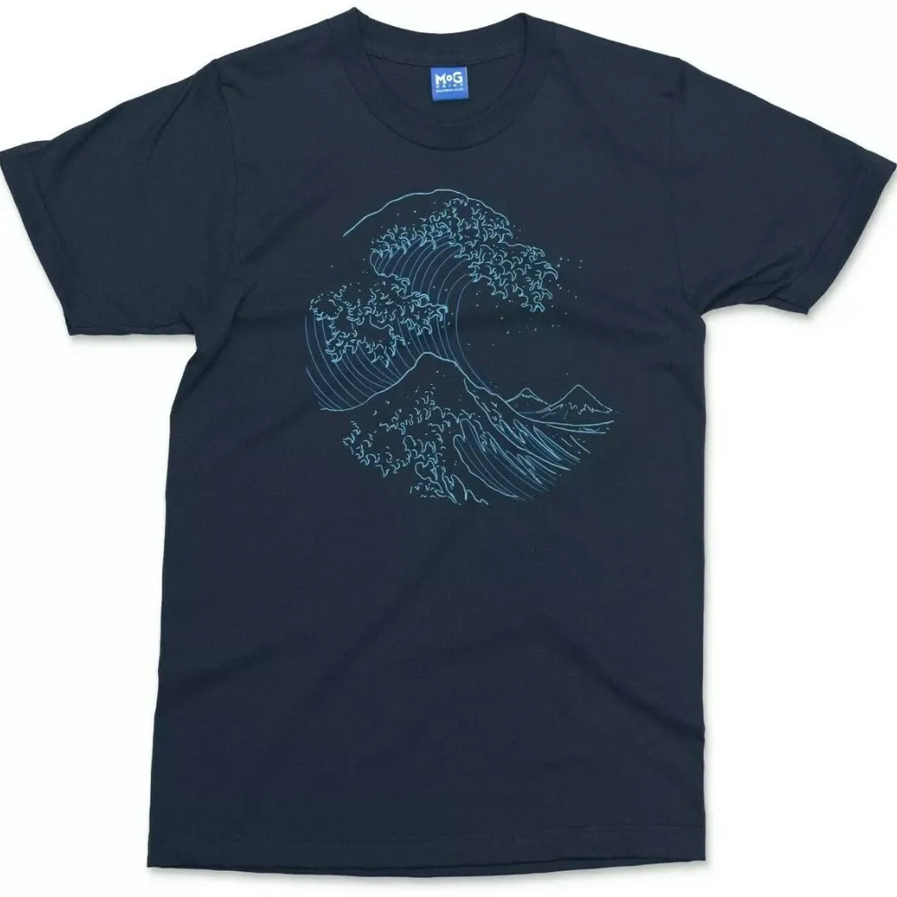 MENS WOMENS Japanese Wave Art T-Shirt Mens Womens Tees Top The Great Kanagawa Modern Japan Painting - Unisex Tee_viptrois.com