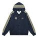American Style Trendy Brand Striped Patchwork Three-Stripe Hooded Cardigan Sweatshirt Men's Spring And Autumn Sports_viptrois.com