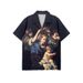Men's Clothing Trendy Brand Hot Selling European Size Short Sleeved Printed Shirt Men's Classic Retro Hong Kong Style Beach Couple Loose Shirt Women_viptrois.com