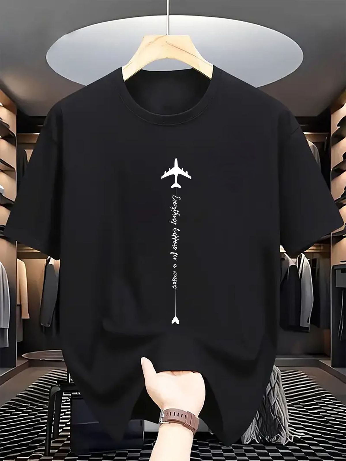 Maglietta Uomo 100% Cotone 180g Girocollo, Stampa Grafica, Tessuto Morbido Confortevole Streetwear Per Uso Quotidiano_viptrois.com