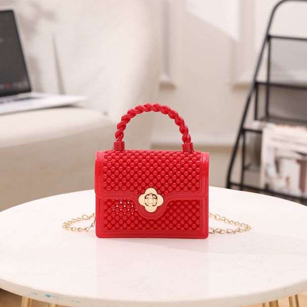 Mini Twisted Handheld Jelly Bag Fashion Fresh Cute Solid Color Chain Crossbody Shoulder Lipstick Bag_viptrois.com