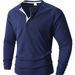 Men's Performance Henley T-Shirt – Moisture-Wicking Polyester, Breathable Long Sleeve, Athletic & Casual Fit – S-XXXL_viptrois.com