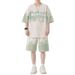 2025 Casual Sports Suit Summer Trendy Brand Tie Dye Ice Silk T-Shirt Men's Youth Short Sleeved Shorts Paired With One_viptrois.com
