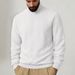 Men's Jacquard Turtleneck Sweatshirt – Heavyweight Textured Pullover For Autumn & Winter_viptrois.com