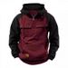 Men's Clothing Half Zip Multi Pocket Workwear Men's Half-Zip Multi-Pocket Workwear Jacket Retro Color Block Stand Collar Hoodie Autumn Casual Coat_viptrois.com