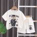 Mother & Kids Children's Short-sleeved Suit,handsome Boy's Summer Suit Boy's Stylish Summer Two-piece Set Popular Cartoon Short-sleeved Suit_viptrois.com