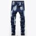 "Men's Stretch Straight Fit Jeans – Classic Washed Denim In Dark & Light Blue (Sizes 28-42)"_viptrois.com