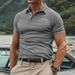 Men's Clothing Summer New Style Lapel Sports Men's Twill Polo Shirt Fashion Casual Men's Solid Color Short Sleeved T Shirt_viptrois.com