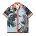 Men's Clothing Vintage Oil Painting Retro Baman Print Shirt Men's Trendy Hong Kong Style Couple Short Sleeved Lazy Shirt Women_viptrois.com