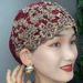 Women's Scarves Spring and summer new square dance hat hat women's Baotou hat casual beaded lace hat mother hat hair cover head_viptrois.com