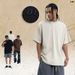 Embroidered Letter Short Sleeve T-Shirt Trendy American High Street Unisex Loose Fit New Summer_viptrois.com