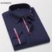 Men's Oxford Long Sleeve Shirt With Woven Tape Trim – Classic Textured Fabric & Contemporary Accent For Smart Casual Wear_viptrois.com