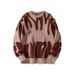 Retro Color-Block Unisex Sweater – Oversized Loose Fit Crewneck Pullover (S-XL)_viptrois.com