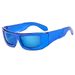 New Electroplated Silver Frame Sunglasses Gold Frame Fashion Cyberpunk Hip Hop Sunglasses Personality_viptrois.com