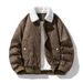 Faux Fur Collar Jacket – Unisex Winter Coat With Thickened Polyester For Streetwear & Campus Style_viptrois.com