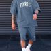 Men's Clothing Summer Solid Color Shorts Casual Sports Suit Men's Versatile Trendy T Shirt Short Sleeved Two Piece Suit ME2 MA1_viptrois.com