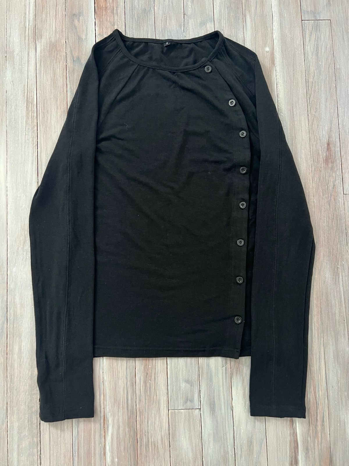 Men's Clothing European And American Y2k Solid Color Button T Shirt Long Sleeved Round Neck Top Personality Dark Retro Trend INS Loose Hip_viptrois.com