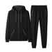 Men's Clothing Autumn hooded sweatshirt suit men's trendy solid color plus fat plus size fat man casual two piece suit fat man sportswear_viptrois.com