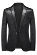 CT Four Seasons Men's Fashion Gold Foil Blazer Youth Korean Style Slim Fit Plus Size Suit_viptrois.com