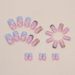 Cute Dairy Pattern Rainbow Strip Sky Nail Art Colorful Summer Bright Eye Nail Finished Medium And Long Wear Armor_viptrois.com