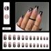 Nails Art Square Black Flame Diamond Flash Sweet Cool Nails Ins Style Wear Nail French Beauty_viptrois.com