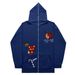 Hoodie Sweatshirt Gothic High Street Full Zipper Oversized Unisex Streetwear Y2 Jacket_viptrois.com