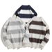 Men's Classic Striped Sweater – Retro Knit Pullover With Color-Blocking Design (M-3XL, Grey/Deep Brown/Navy, Slim Fit, Unisex Casual)_viptrois.com