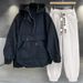 Men's Clothing Hooded Jacket Suit Men Ins Trendy Work Wear Splicing Design Windbreaker Long Sleeved Top With Loose_viptrois.com
