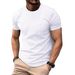 2025 High End Mesh Ice Silk Short Sleeve Men's Round Neck Summer Solid Color New Nylon Smooth Material T-shirt_viptrois.com