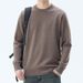 Men's Relaxed Fit Round Neck Sweater – Soft Knit Pullover For Autumn & Winter, Lazy Style Casual Top_viptrois.com
