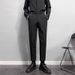 Men's Slim Fit Cropped Trousers Casual Summer Style Flowy Professional Formal Suit Trendy Mature Regular Trousers_viptrois.com