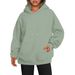 Oversized Drop Shoulder Sleeve Women's Plus Size Hooded Sweatshirt_viptrois.com