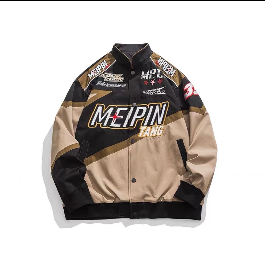 Men's Clothing Motorcycle Jacket For Boys Spring And Autumn Trendy Brand Pilot Jacket Street Hiphop Design Embroidered Racing Suit_viptrois.com