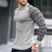 2025 Autumn New Waffle Bottom Shirt Men's Knitted Long Sleeve Printed Round Neck Slimming Top_viptrois.com