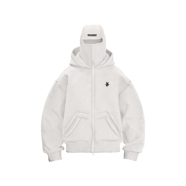 Men's Clothing Autumn And Winter New Letter Embroidered Double Hooded Hoodie Ninja Mask Unisex Fashion Brand Sweater_viptrois.com