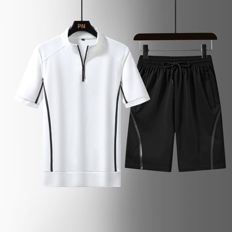 Men's Summer Sportswear Set - Breathable Short Sleeve T-Shirt & Loose Shorts/Pants, Running Gym Casual Outfit (2/3 Piece)_viptrois.com