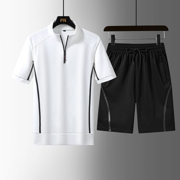 Men's Summer Sportswear Set - Breathable Short Sleeve T-Shirt & Loose Shorts/Pants, Running Gym Casual Outfit (2/3 Piece)_viptrois.com