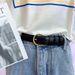 Internet Celebrity Women's Versatile Thin Ins Style Decorative Black Jeans Belt Men's Trendy Fashion_viptrois.com