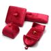Double Opening Wedding Jewelry Box Set - Red Velvet Ring, Earring, Necklace & Bracelet Storage Organizer With Jewelry Bag_viptrois.com