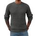 Men's British-Style Knit Sweater – Premium Acrylic Crewneck Pullover With Ribbed Hem (S-3XL, 6 Colors) | Relaxed Fit Long Sleeve Casual Top_viptrois.com