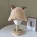 Cute Deer Antlers Plush Children's Winter New Warm Fisherman Christmas Gift Show Face Small Ear Protection Basin Hat_viptrois.com